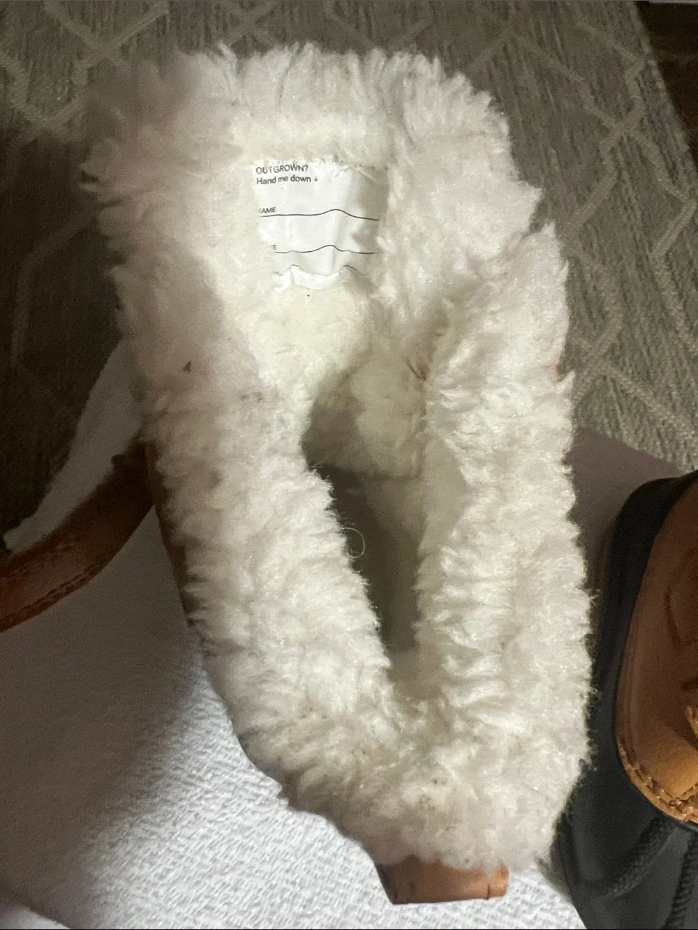 Cat & Jack Tan and Black Kids Snow Boots with Faux Fur